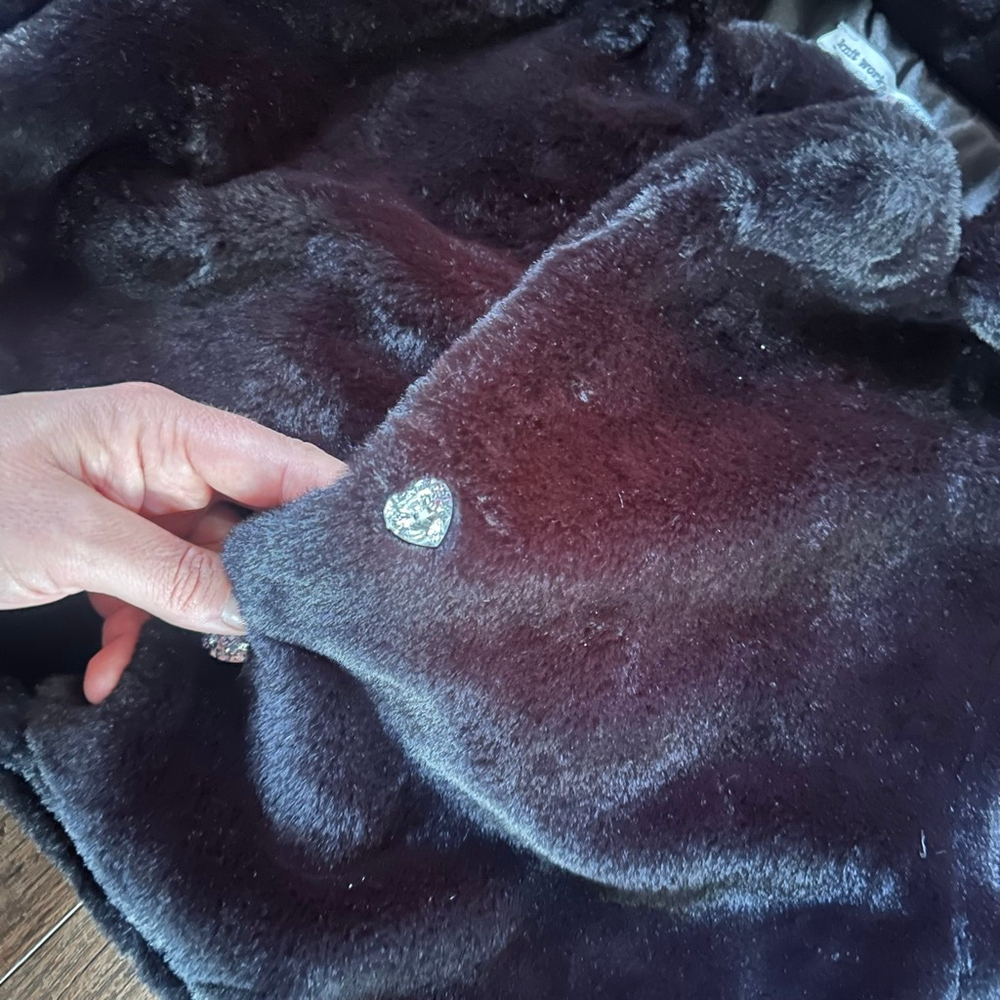 Women's Knit Works Black Faux Fur Cropped Jacket Size 14 - Picture 6 of 14